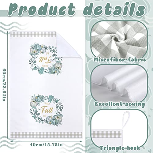 Bencailor ZY-BENCAILOR-2268 6 Pcs Fall Kitchen Towels Thanksgiving Guest Towels Hand Towels Decorative Buffalo Plaid Microfiber Kitchen Dish Towels thumb #2