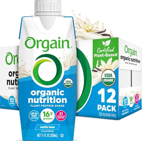 Orgain Organic Nutritional Vegan 16g Protein Shake, Vanilla, 11 oz, 12pk