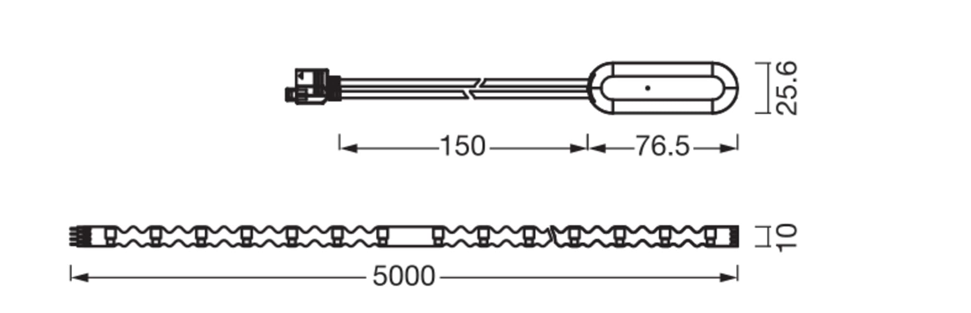 LEDVANCE Flex Bendable RGBW LED Streifen 5M, inkl. Fernbedienung, selbstklebend, dimmbar, mit Batterie und Montagezubehör