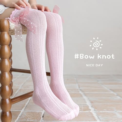 Baby Cotton Knee Length Socks with Lace Ruffle Bowknot Design Sweet Girls Stockings Long Tube Socks4