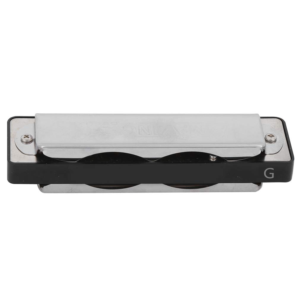 aqxreight Blues Harmonica 10 Hole Angorgan G Key z podstawą galwaniczną dla Początkujących i Profesjonalistów (BLACK)