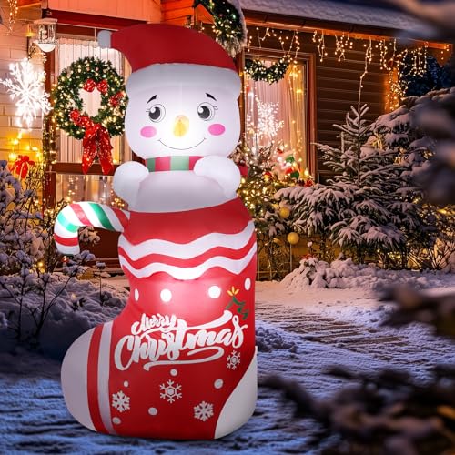 Aufblasbare Weihnachtsdeko 185cm Schneemann Aufblasbar: Schneemann...