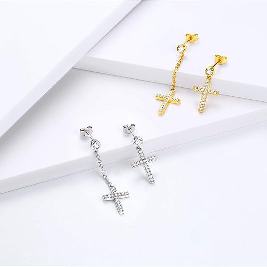 Aurora Tears Orecchini pendenti in argento sterling 925 con zirconi