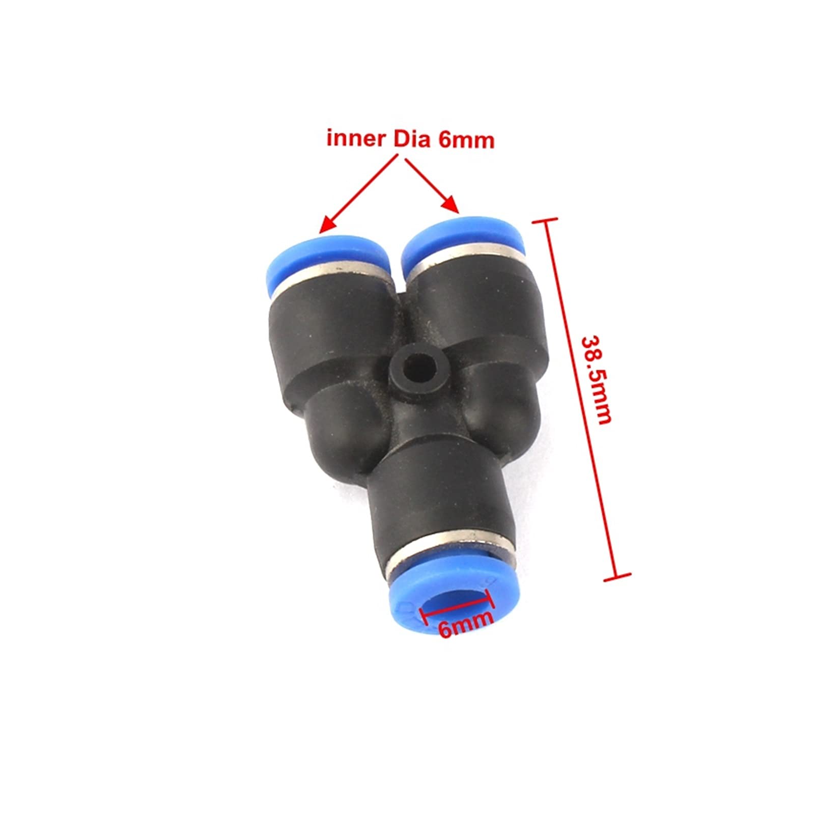 Irrigation Greenhouse Micro Gepp 36 Connecteurs Y 6mm / 8mm T-shirt en plastique de tuyau d'atomisation, utilisé for le jardinage de tuyau d'irrigation de jardinage Connecteur pneumatique