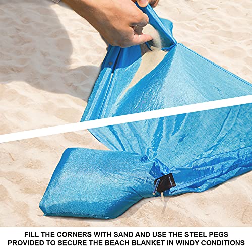 Sand Free Beach Blanket - Extra Large 10' x 9' Beach Mat for 7 Adults - Oversized Sand Proof Picnic Blanket for Travel… - Image 6