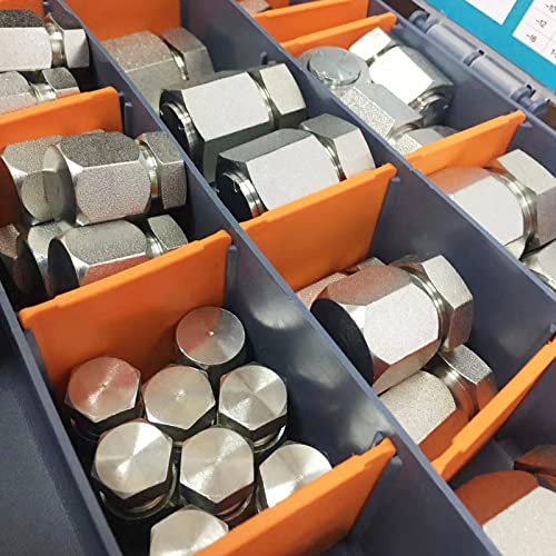 Jic And Orfs 128Pcs Industrial Hydraulic Hose Tube And Pipe Fitting Kit Cap And Plug Kits With Galvanized 45# Steel And Precision Threading In Orfs And 37° Dash Sizes 4 6 8 10 12 16 #TOP1