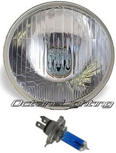 Octane Lighting 5-3/4" Halogen Semi Sealed Beam Headlight Conversion Headlamp 100/90W H4 Bulbs