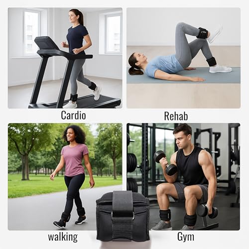 Image of Slovic Ankle Weights 2 KG [2 x 1 KG] for Legs | Adjustable Leg Weights | Extra Weight for Leg Exercise for Men & Women | Strength Training Weight for Walking, Running, Gym, Physical Therapy