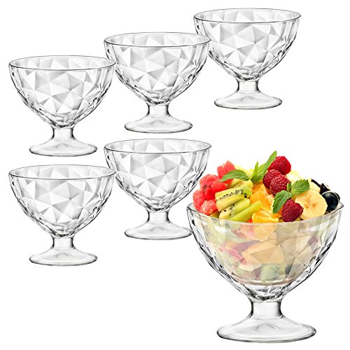 Bormioli Rocco - Juego de 6 Copas de cóctel para Aperitivos de Postre de Helado, Diamond Design Cover