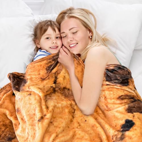 Image of Bnuitland Cookies Funny Blanket, 300 GSM Double Sided Giant Realistic Food Blanket, Novelty Gift for Adults and Kids, Super Soft Flannel
