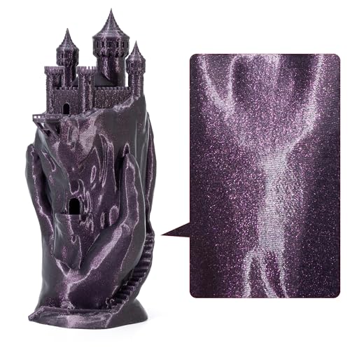 Image of Starlight Purple Chameleon PLA 1.75mm 1kg ColorShift Glitter 3D Filament | Glitter sparkle Chameleon color change Hide layer lines Low warping No tangle 1kg spool 2.2lbs for Printer FDM Bambu Creality
