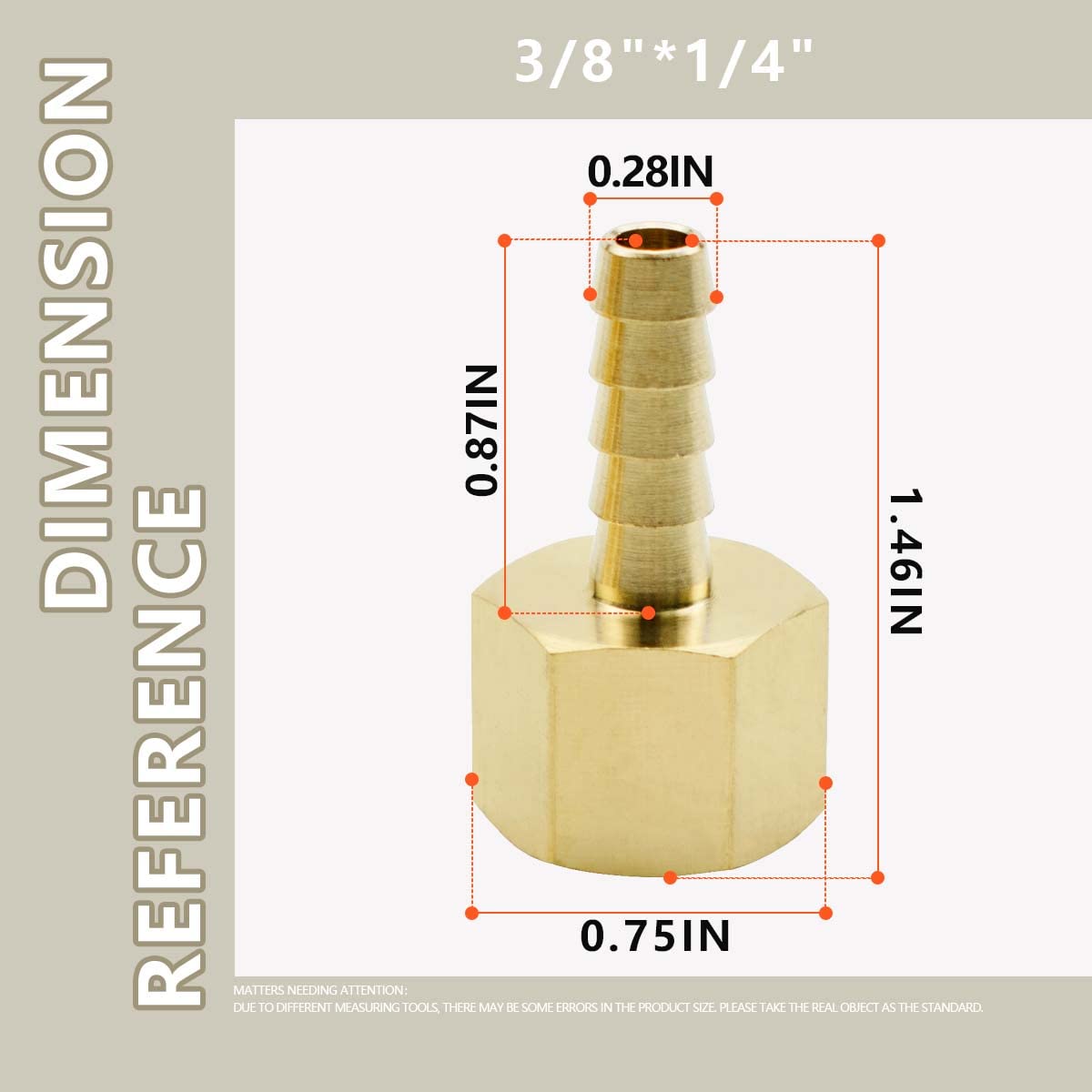 Bwintech 6 Pcs Hose Barb Fittings, 3/8