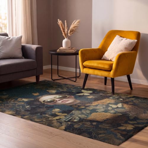 Alfombra salon rectangular de pelo corto con mariposas decorativas de 90x150 cm 5