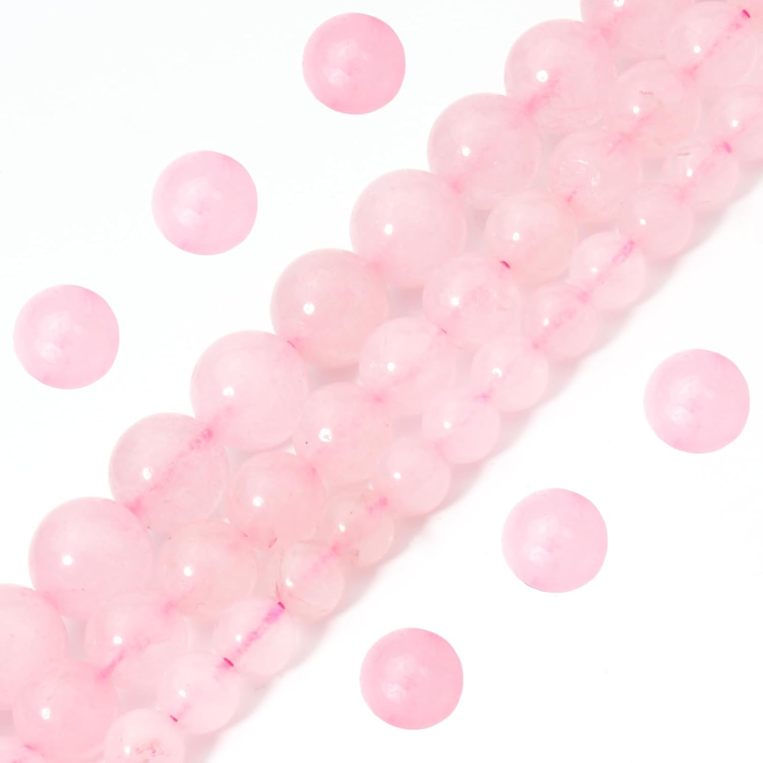 45pcs 8mm Natural Rose Quartz Gemstone Beads Energy Healing Crystal Round Loose Stone Beads for Jewelry Making, DIY Bracelets Necklaces - Image 2