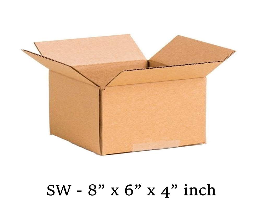 8x6x4" || 203x152x102mm || AKAR Small Mailing Single Wall Packing Cardboard Boxes Small Parcel Shipping Mailing Postal Gift Cube Postal Shipping Box Mailing Cartons Shipping boxes (Pack of 50)