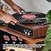 Record Player, Bluetooth Turntable with 3 Speeds (33/45/78 RPM), Built-in 2 Stereo Speakers, RCA Output, AUX Input, Belt-Driven Retro Vinyl Player for Vinyl Records and Music - Walnut