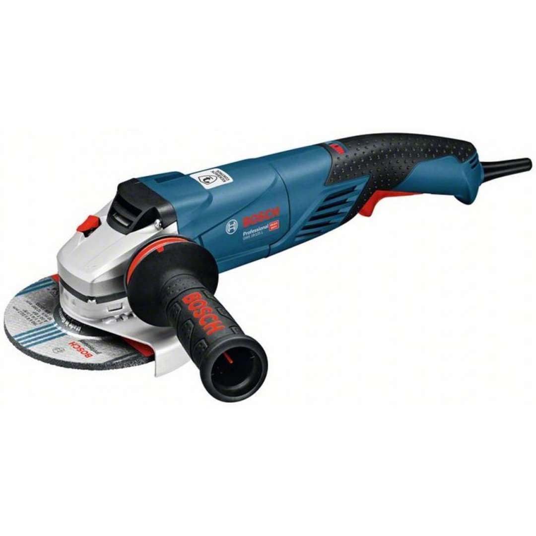 Bosch Professional amoladora angular GWS 18-125 SL (1800 W, Ø discos 125 mm, velocidad en vacío: 2800-12 000 rpm, incl. brida, tuerca tens., caperuza prot., llave 2 agujeros, empuñadura aux.)