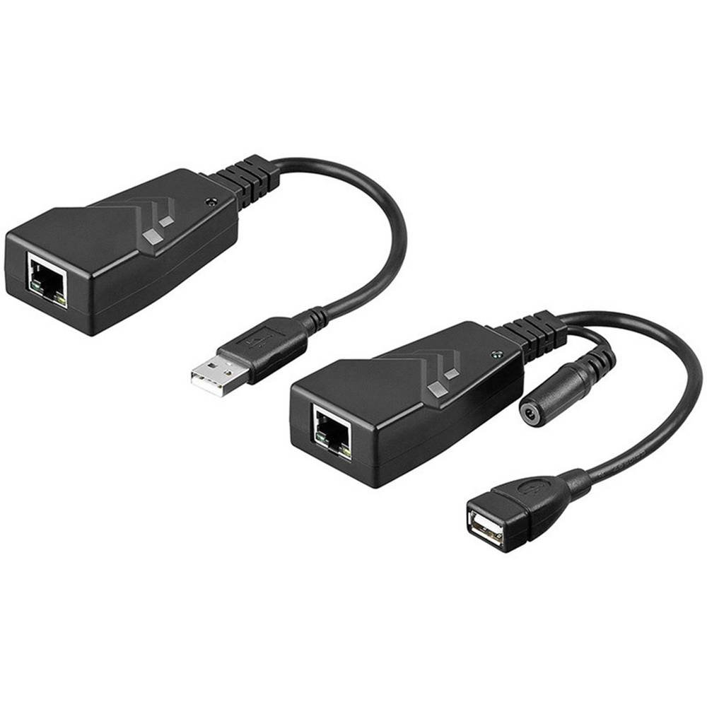 Goobay Convertisseur CAT 5/5a/6/USB 2.0 - transmet des signaux USB via câble réseau jusqu'à 100 m