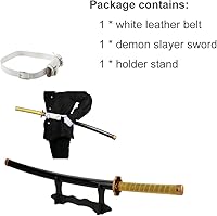 Vista 18 de Espada Demon Slayer para cosplay con soporte para cinturón, 41 pulgadas Kamado Tanjirou Fuego