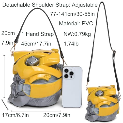 Image of Men PVC Unique Novelty Weird Shape Handbag Purse Detachable Strap Crossbody Shoulder Bag for Women