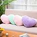 Remerry 4 Pcs Heart Shaped Cute Throw Pillows Faux Rabbit Fur Heart Pillow Fluffy Throw Cushion Decorative for Bedroom Bed Sofa Kid Girls Sleepover Part(Bright Color)