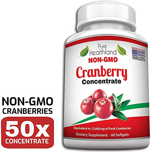 Non Gmo Cranberry Concentrate Supplement Pills For Urinary Tract Infection Uti. Equals 12600Mg Cranberries. Triple Strength For Men And Women, Easy To Swallow Softgels #TOP6