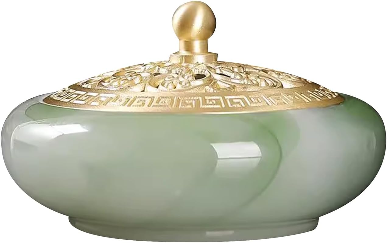 Incense burner ，incense holder ，backflow incense burner ，Decor Accessory Retro Incense Burner Ornamental Incense Stove and Incense Burner Holder for and Home Zen Decor Yoga Gift Spa Incense Holder(Gre