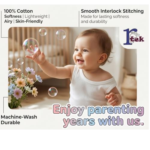 Image of REVOLTEK Printed Vest baniyan Cotton Inner wear for Baby wear Sleeveless Undershirts for Kids Sando ganji Tank-Tops Toddler Girls /Boys Colors Pack of 6