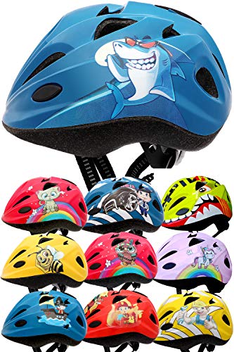 Skullcap® Casque de Vélo pour enfants ? Casque d'Enfant Pour Scooter de Ville, Longboard, Trottinette - Casque d'Enfant Bleu Pour Patins à Roues Alignées, Patins à Roulettes ? Requin Poissons