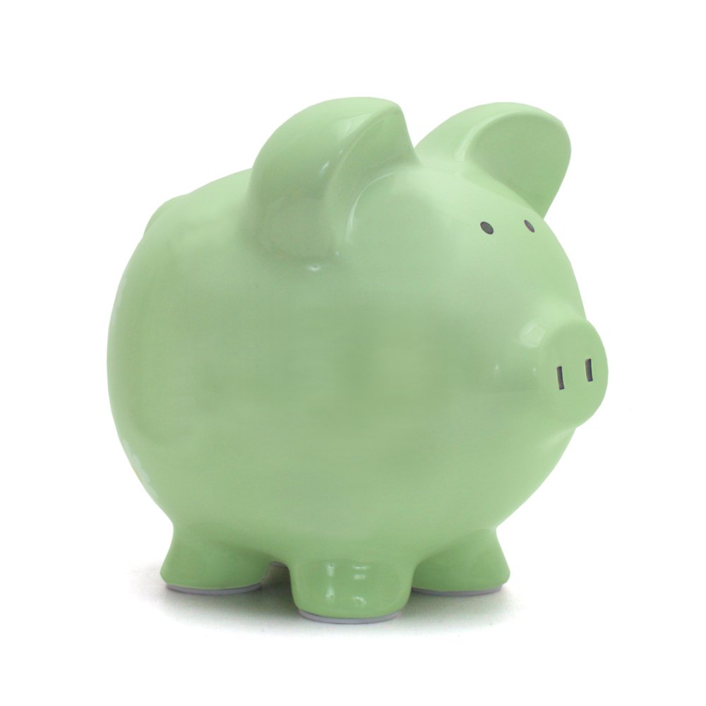 Photo 1 of Child to Cherish Ceramic Piggy Bank, Green