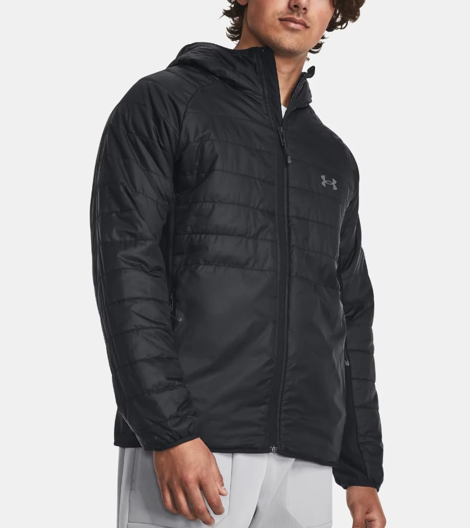 Under Armour Men's UA Active Hybrid Hooded Jacket (US, Alpha, Small, Regular, Regular, Black 001) - Image 6