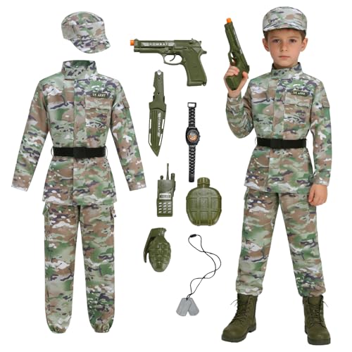 Disfraz de Soldado Militar Infantil Camuflado miniatura 1