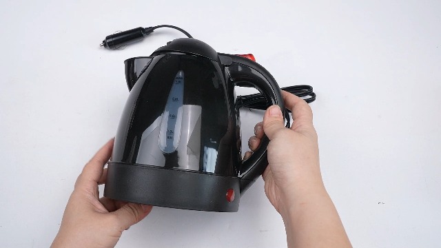 Tetera eléctrica de viaje 12V 150W 1L portátil negra miniatura 7