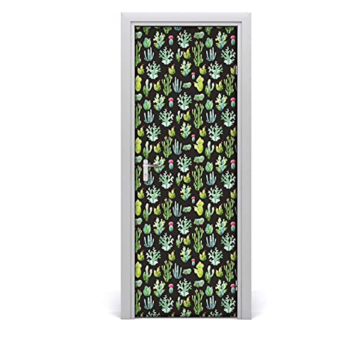 Vinilo para ocultar imperfecciones en puertas viejas con diseño impermeable de cactus 2