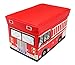 Fire Truck Collapsible Storage Organizer by Clever Creations | Storage Box Folding Storage Ottoman for Your Bedroom | Perfect Size Storage Chest for Books, Shoes & Games