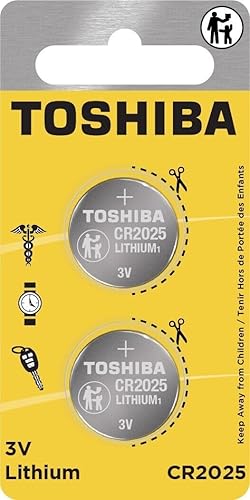 Toshiba CR2025 - Paquete de ampolla resistente a los niños con celda de moneda de litio de 3 V (2 baterías) disponible en Yaxa Costa Rica