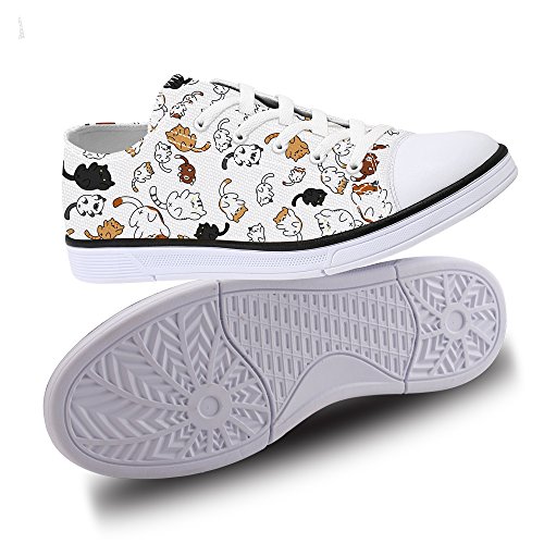 FIRST DANCE Women's 2019 Spring Animal Print Cat Sneakers, Ladies Low Top Cute Dog Print Shoes4