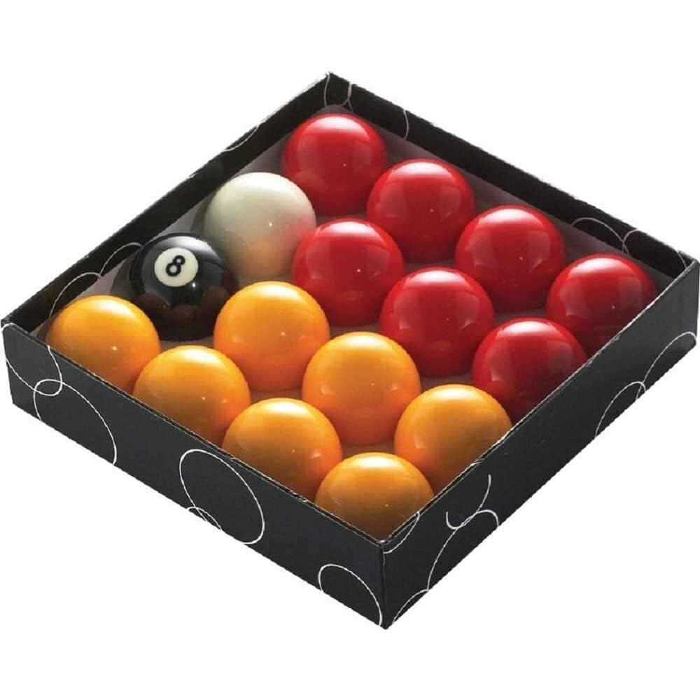 POWERGLIDE 16 Ball Pool Billiards Set, Reds & Yellows, 2"