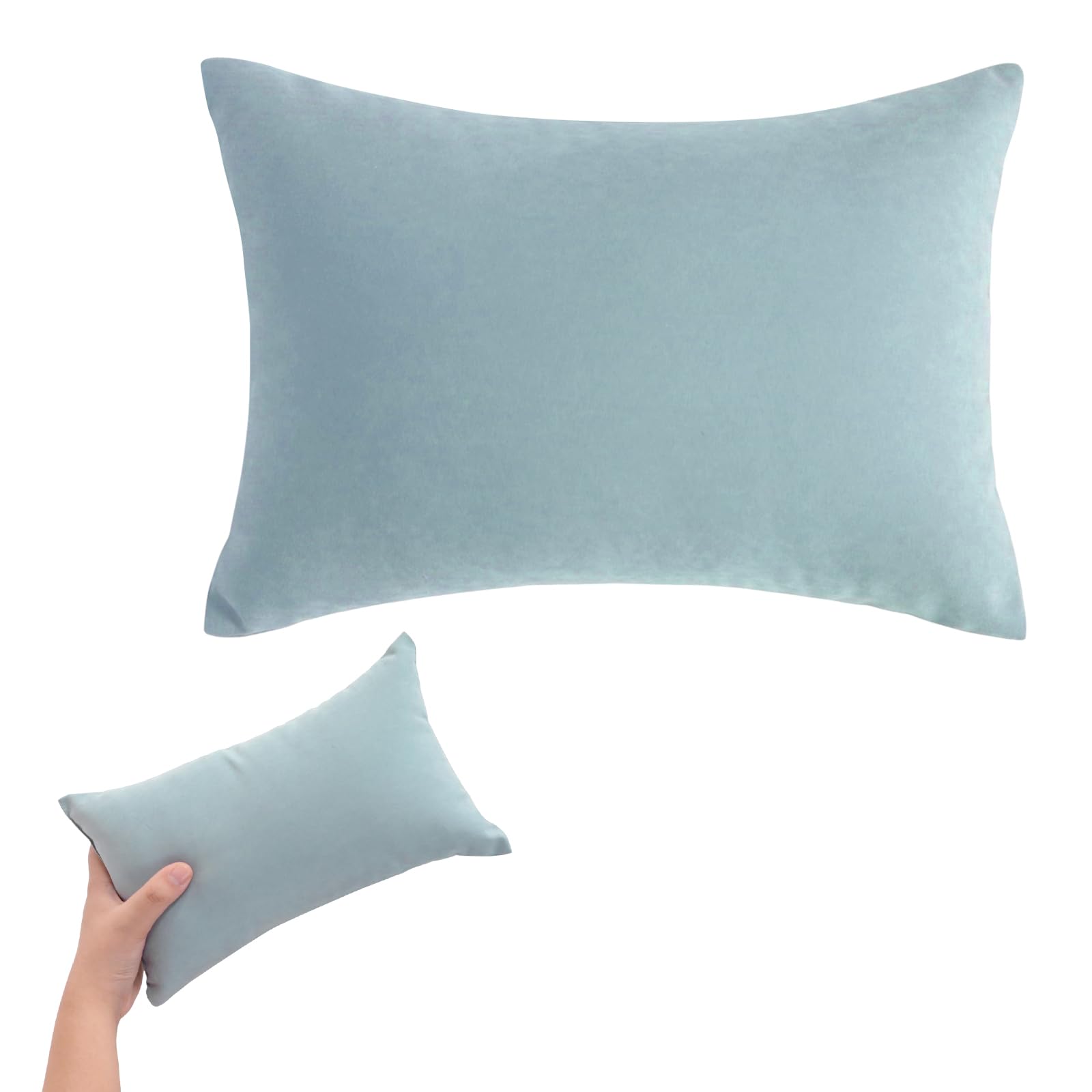 Mini Coussin Voyage 30x20x4 Cm - Coton Lavable Machine, Gris - Pour Enfants 3-6 Ans Et Adultes (soutien Cervical, Sieste, Voyage