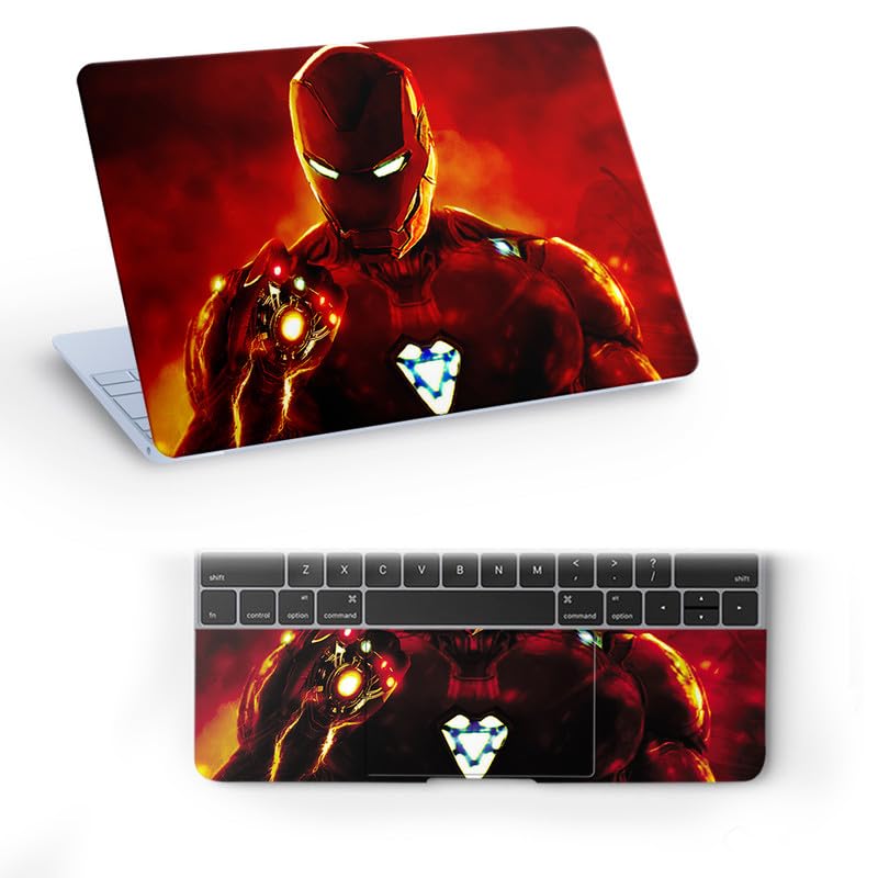 Iron Man D1 Full Vinyl Laptop Skin/Sticker/Cover for 14 Inches Laptops Laminated-Removable-HD Quality Compatible for Hp-Dell-Sony-Lenovo-Asus etc.(13.8x9.6 Inches)