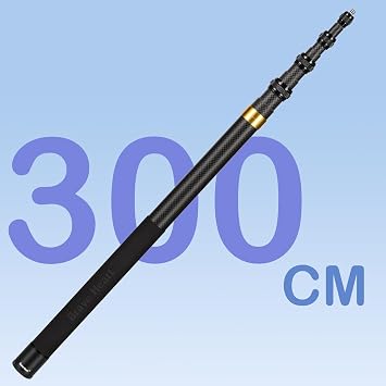 Ultra Long 3m/118 Inch Extended Carbon Fiber Invisible Selfie Stick