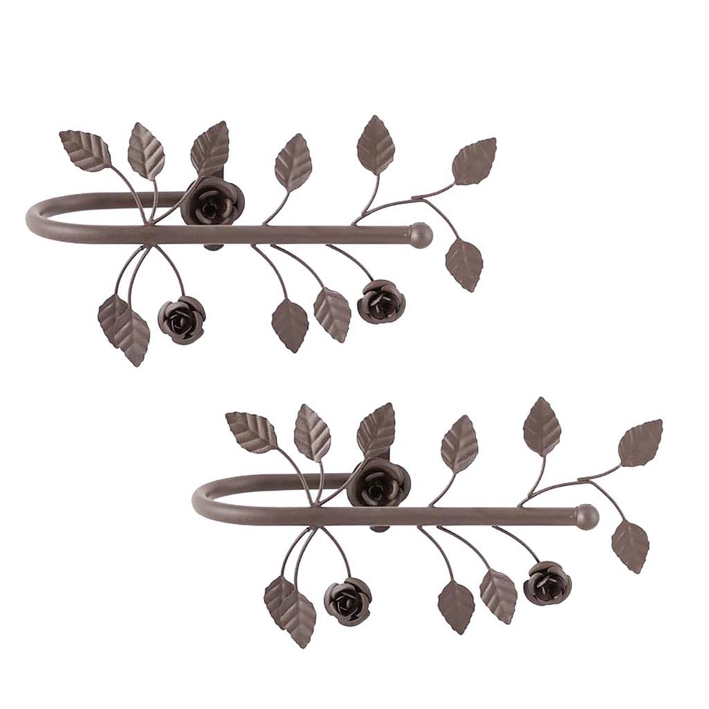 Dibor Antique Brown Set Of 2 Curtain Tie Backs Vintage Curtain Holdback Hooks