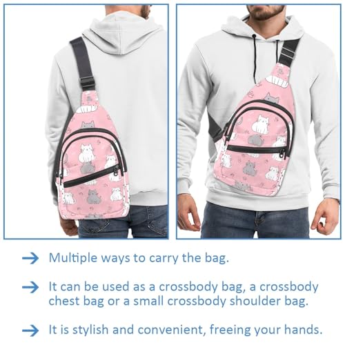 Sac à dos à bandoulière rose compact pour libérer vos mains - 3