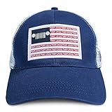 Jeep Stars & Stripes Hat - Baseball Cap - Adjustable Snapback Closure Blue