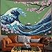 Arazzo da Parete Onda Enorme Astratta Arazzo Appeso Stile Hokusai Grandi Arte Decorazione da parete per Appendere in Studio, Camera da Letto, Dormitorio - 230x180 cm, Blu immagine
