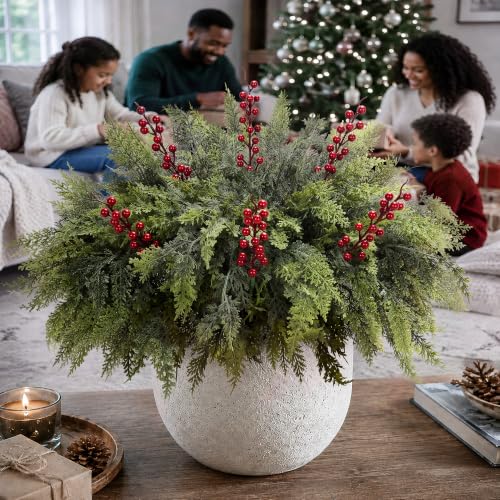 12 Artificial Christmas Cedar Stems DROPS TO (12 PC ONLY) - image 5
