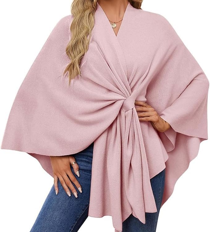 Consolidateh Sweater, Elegant Shawl Wraps Soft Open Front Sweater, Cross Front Knit Sweater for Office2