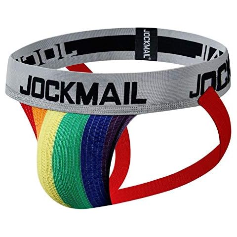JOCKMAIL Mens Jockstrap Athletic Supporter Underwear Mens Sport Jock Strap Brief (XL, Colorful) Cover