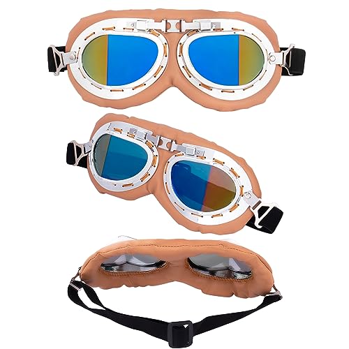 Image of Peicees Vintage Helmet Goggles Motorcycle Goggles Bike Motorcross Pilot Goggle