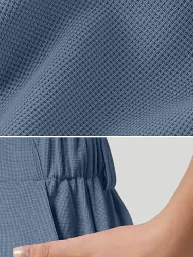 Womens Wide Leg Work Pants High Elastic Waist Dress Palazzo Pants Waffle Knit Business Casual Trousers with Pockets2